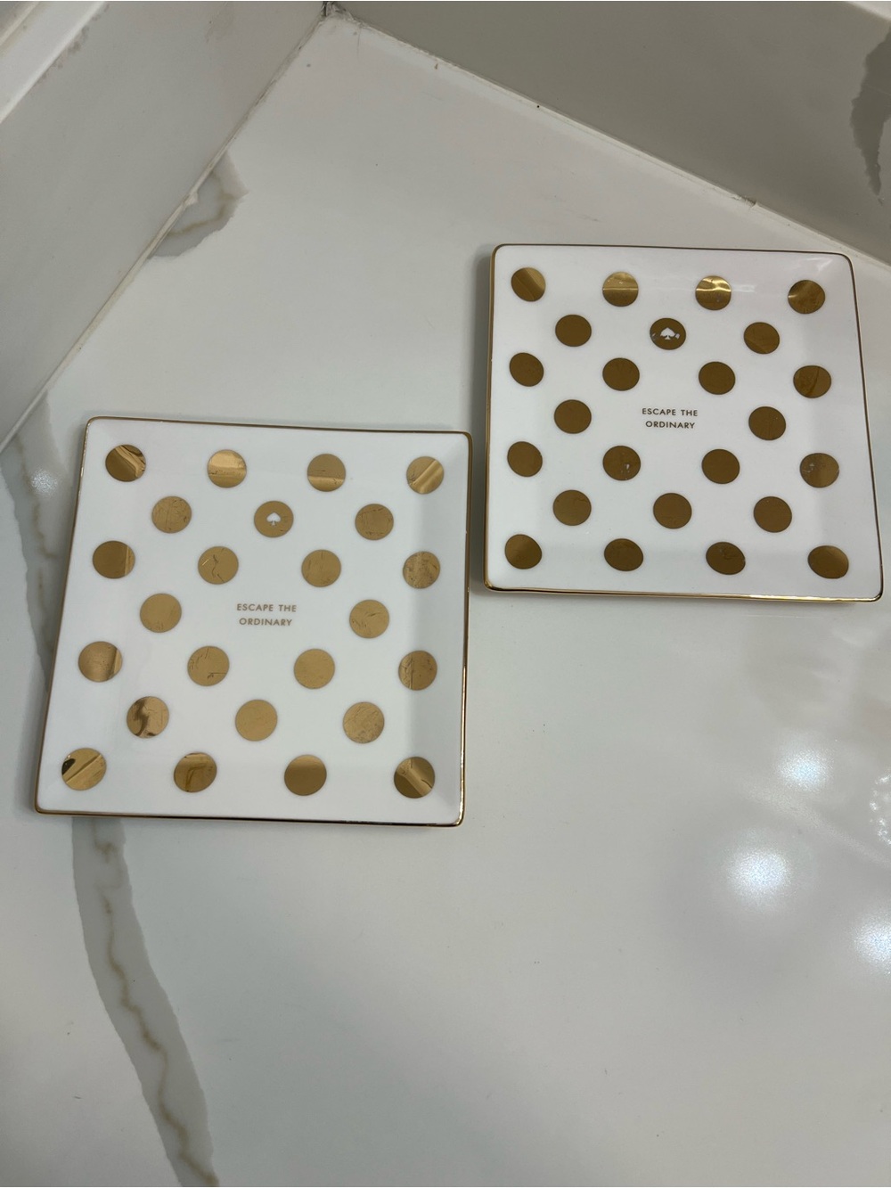 Lenox White and Gold Polka Dot Accent.